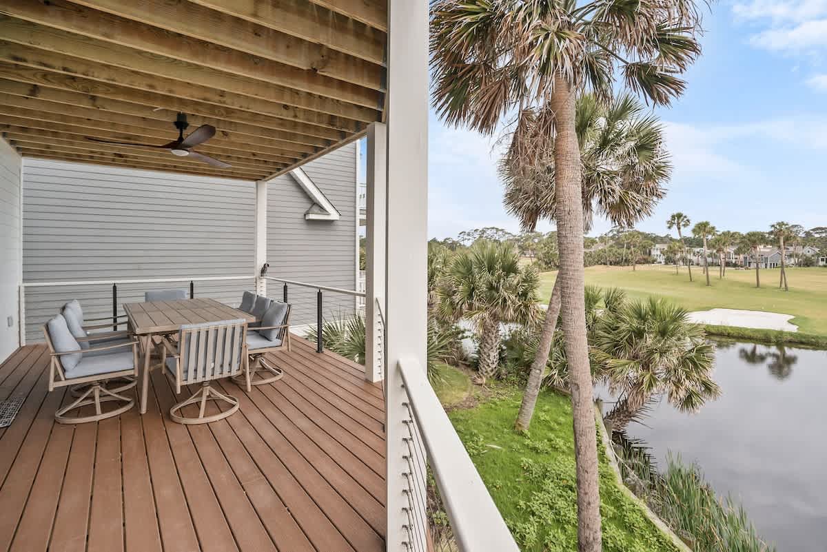 Beautiful balcony off of the living area overlooking the golf course