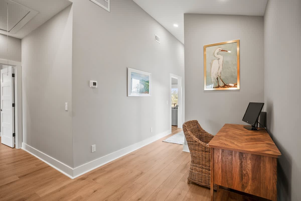 Work station at the top of stairs