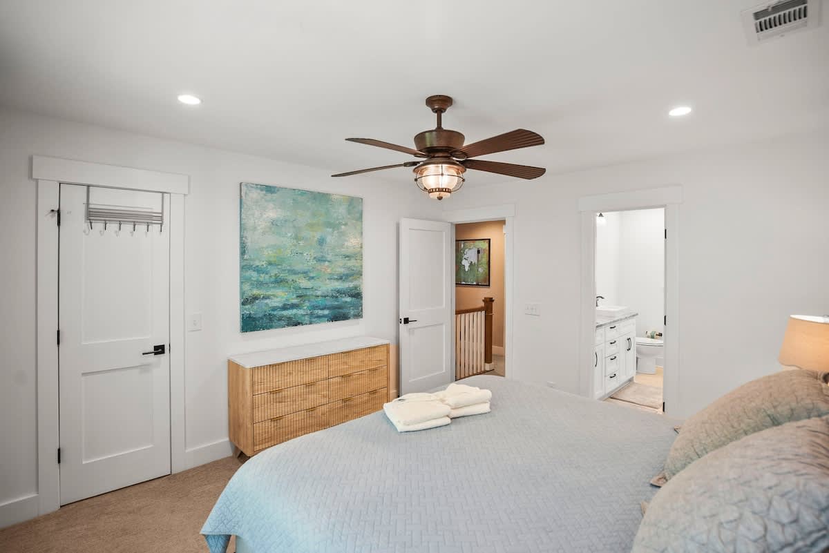 Second floor primary bedroom with en suite full bath
