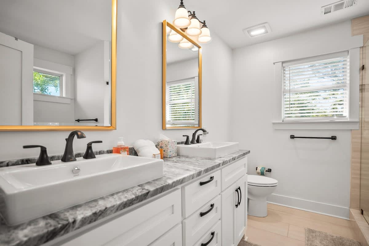 Second floor primary bedroom with en suite full bath