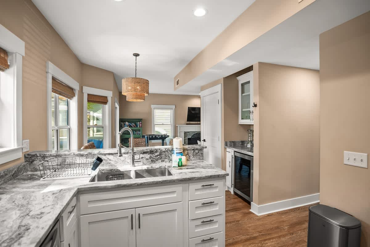 Open concept kitchen and dining area
