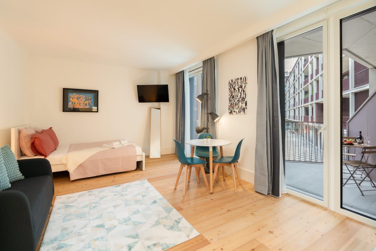 Urban Stylish Studio with Balcony by HostWise