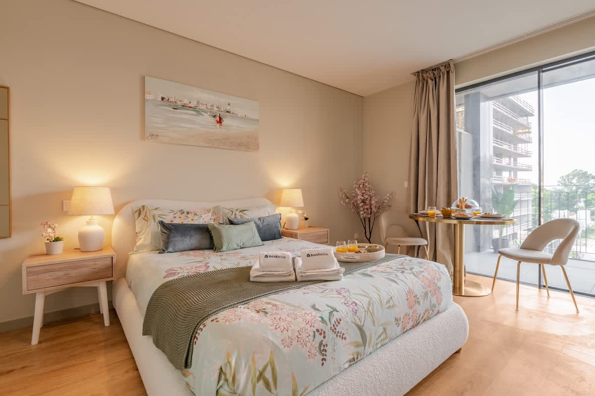 Elegant Studio w/ Balcony & Garage by HostWise