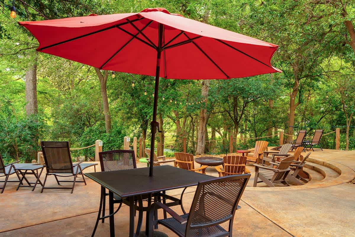 Seating on the back patio.