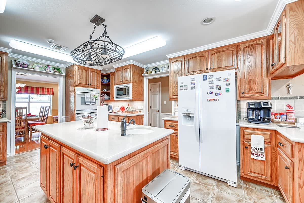 Open concept kitchen with a large island.