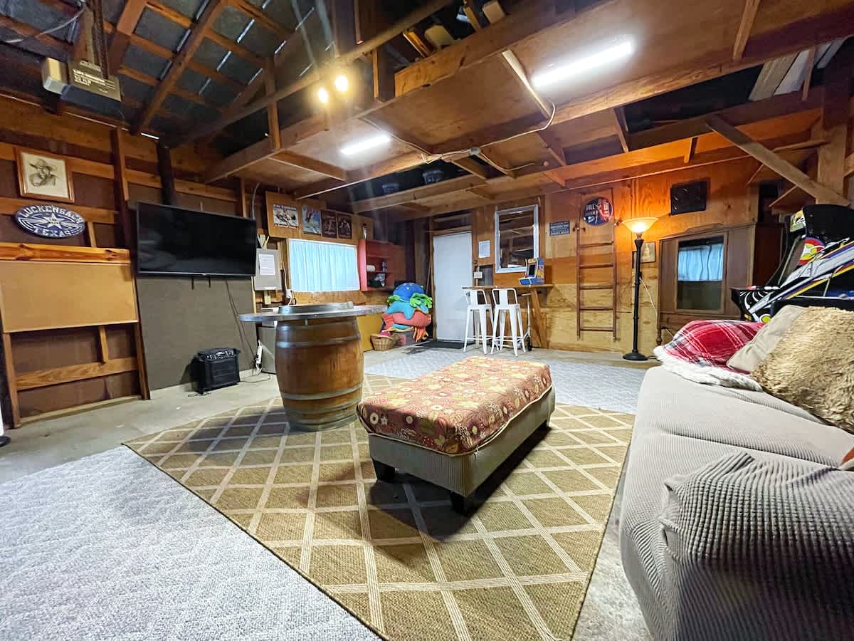 Catch a game on the large flat screen TV.