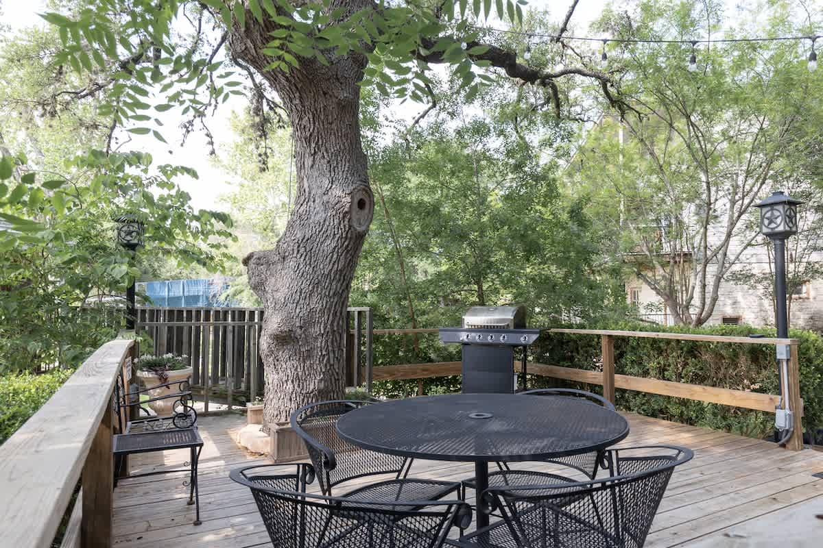 Shaded area on the second patio.