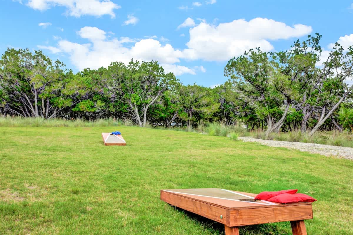Great yard space for a game of cornhole.