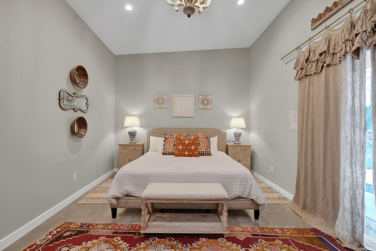 Rest your head on the comfortable king bed.