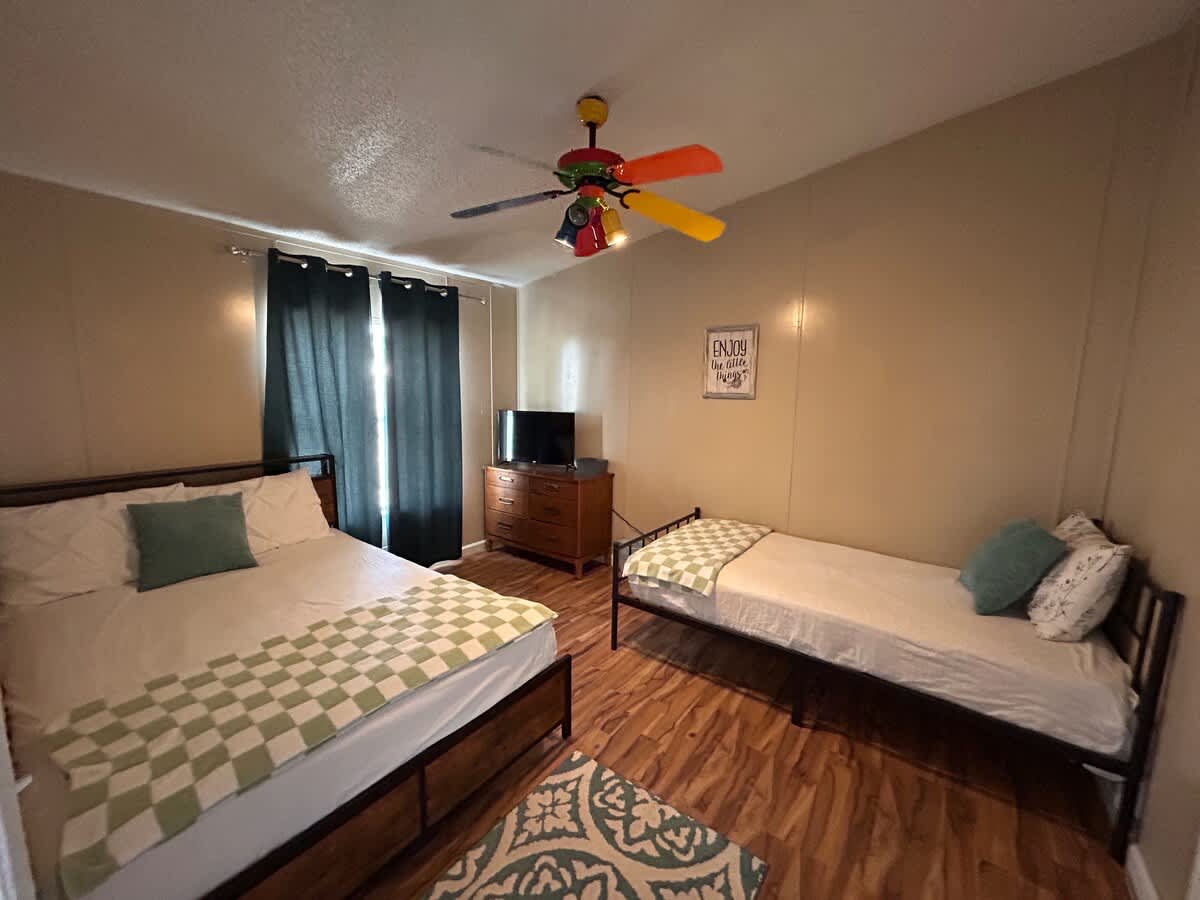 Main house - this room can sleep up to 3 guests. 