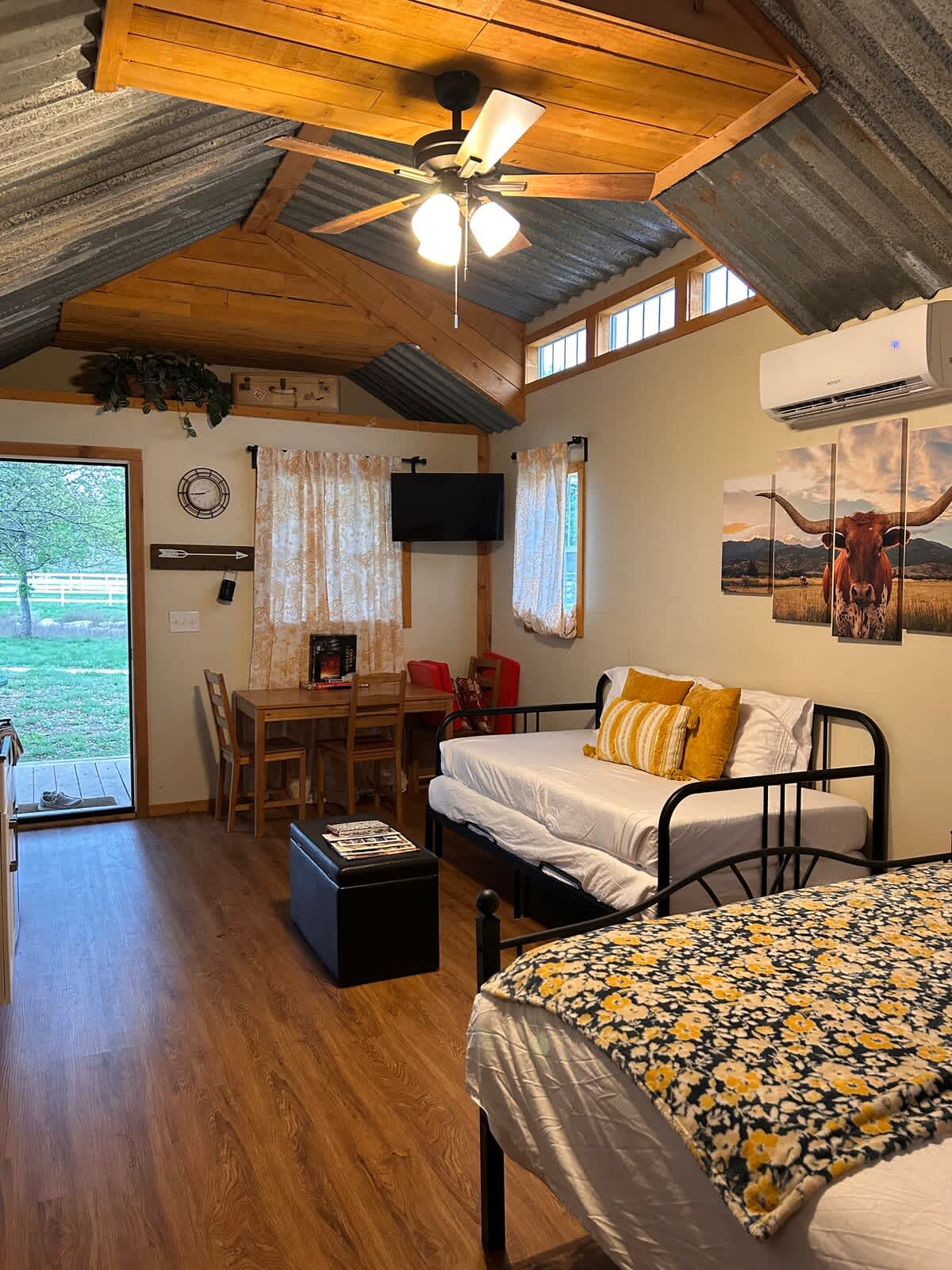 Cabins 1 & 3 setup with dining table 