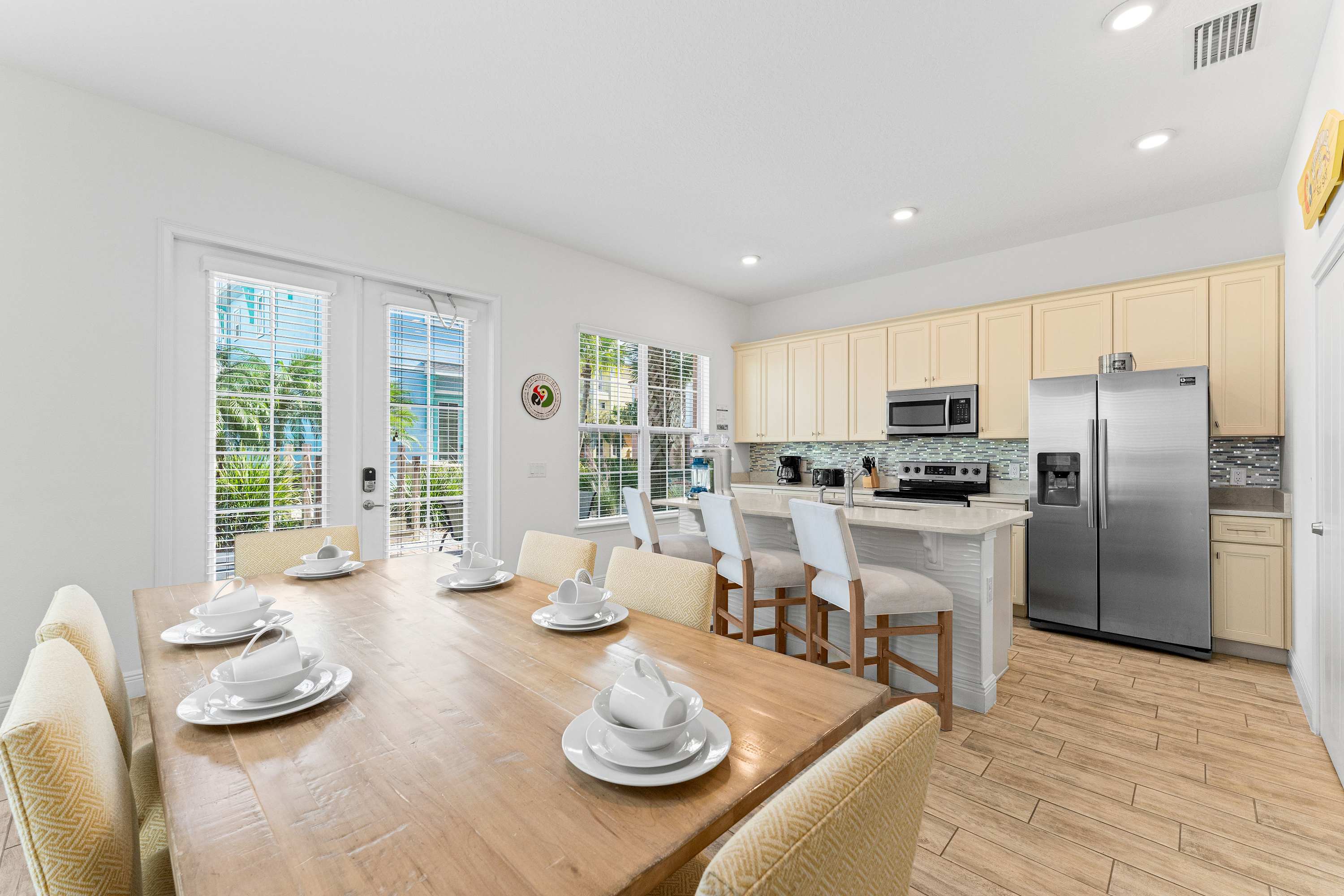 Enjoy meals together at the dining table for 6