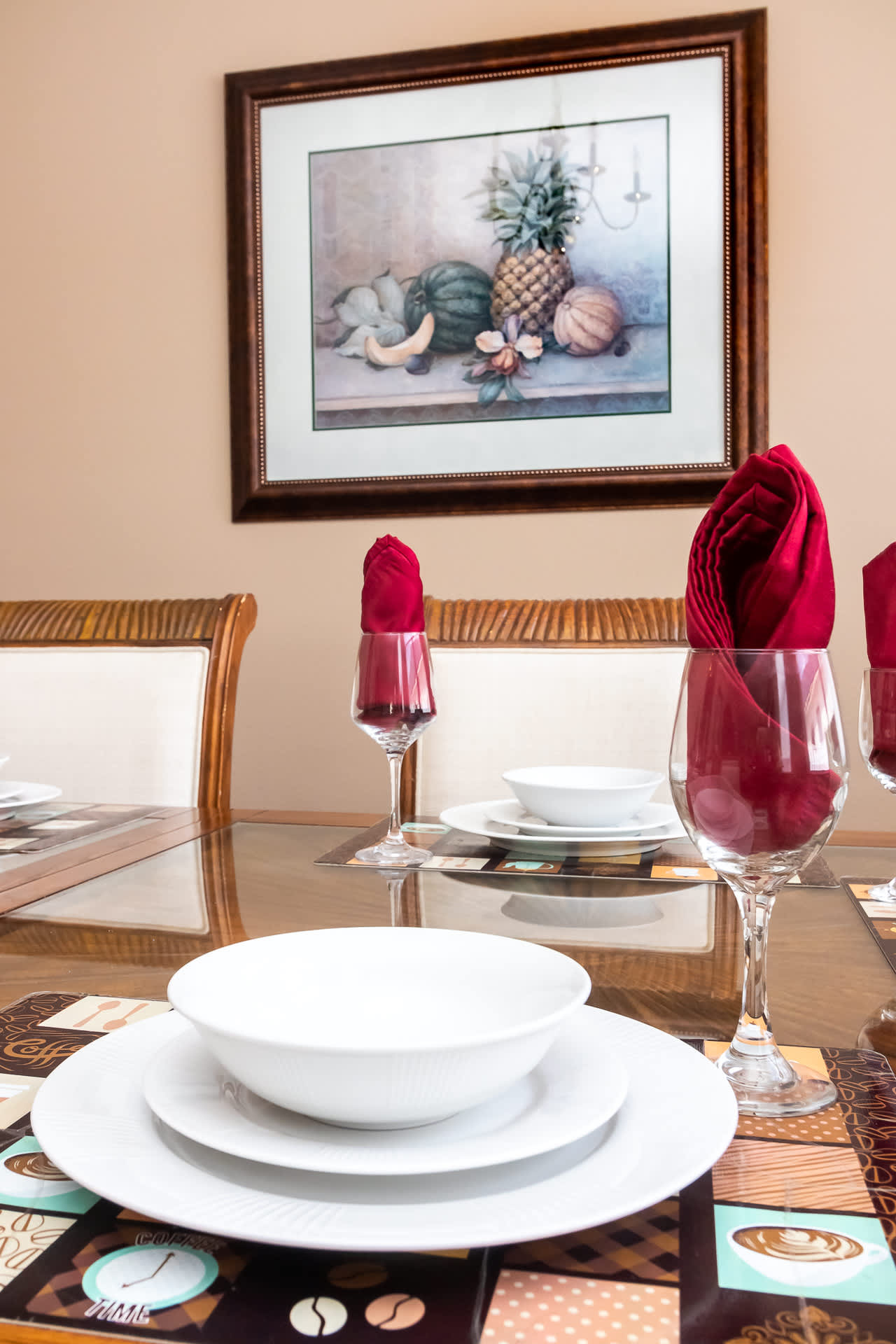 Second dining table with seating for 6