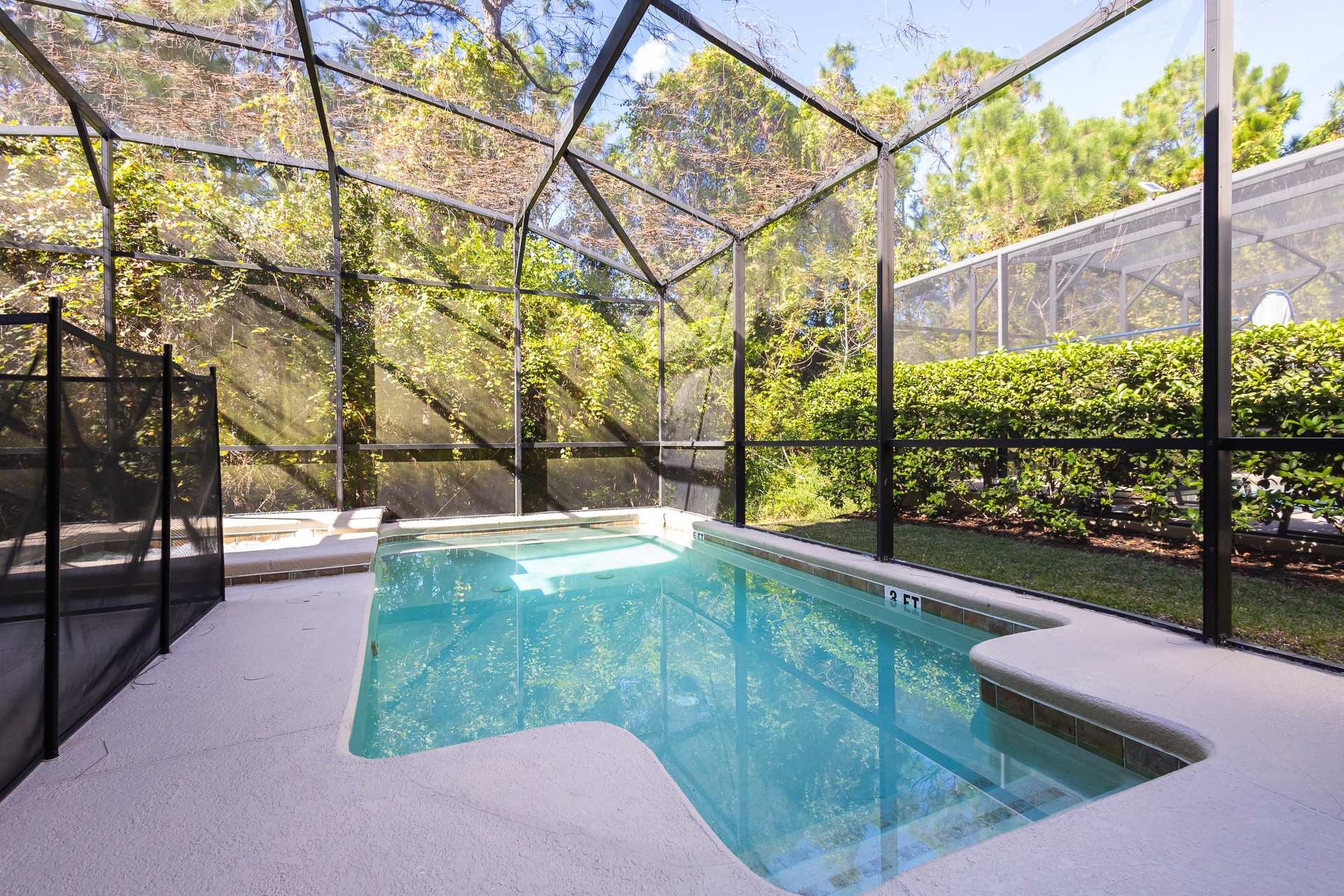 Take a soak in your own Jacuzzi Hot Tub or splash around under the cover of your own lanai