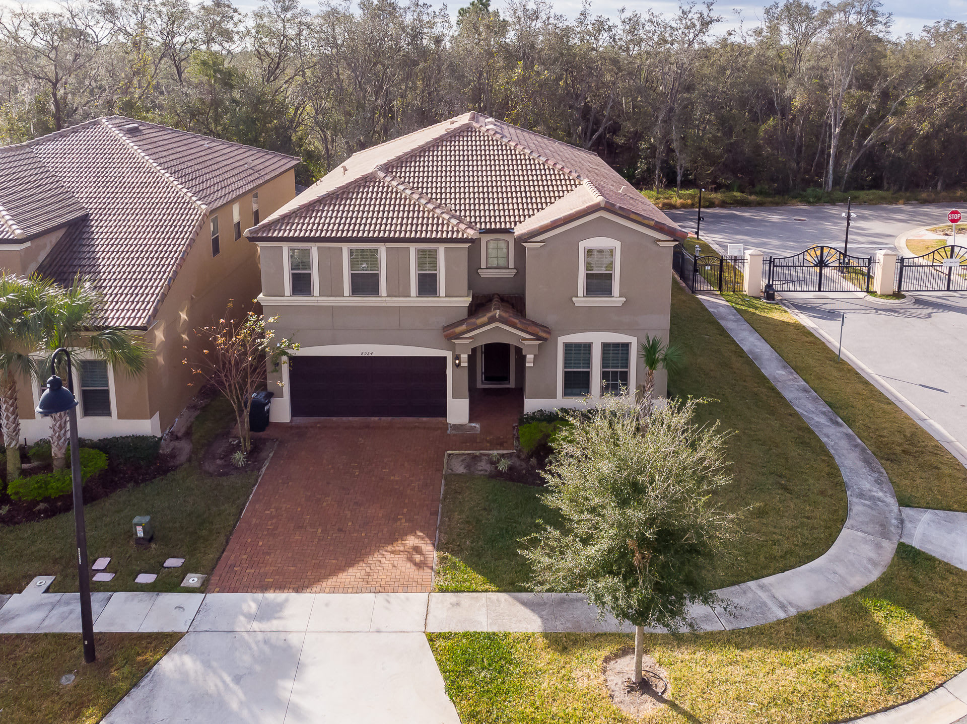 Aerial view of the house