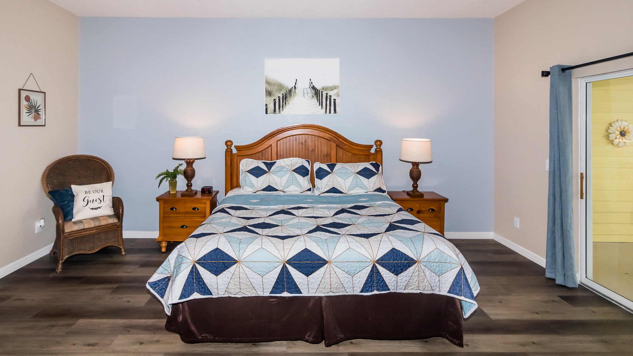 A rare find here with King bed, Smart TV, screened balcony access, and Private en-suite