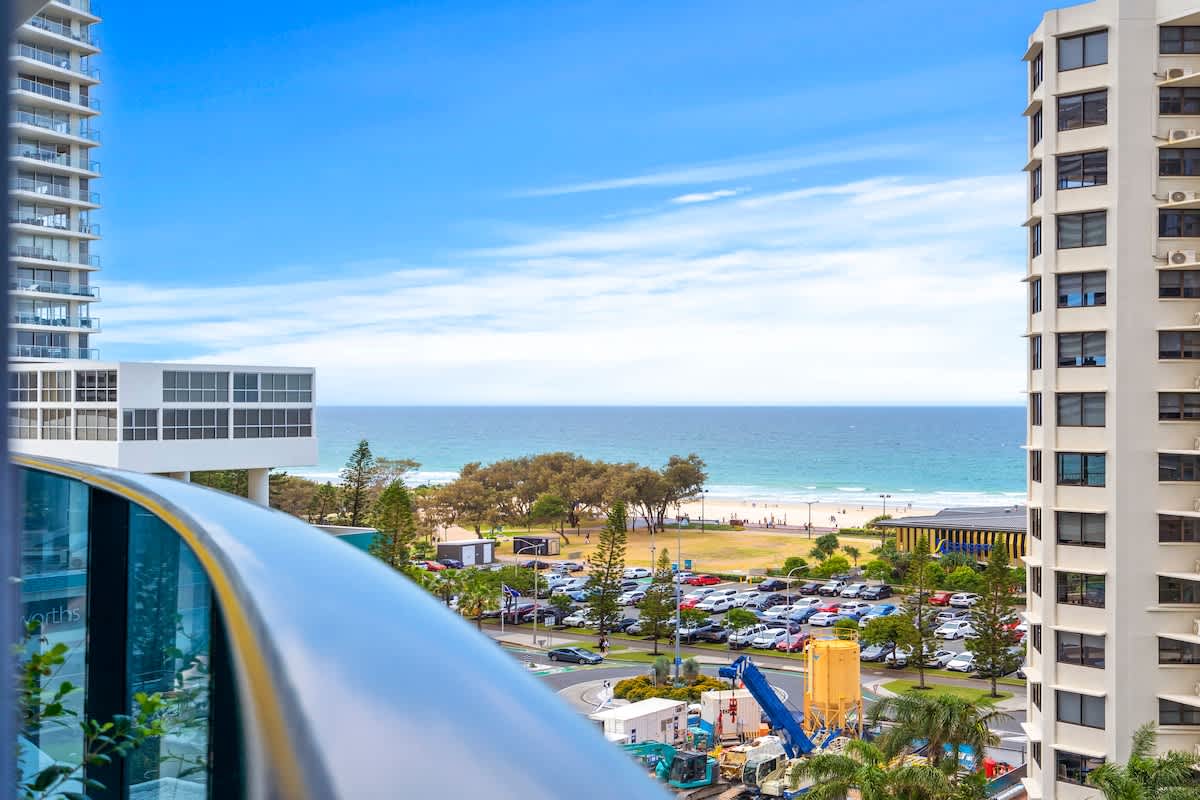 Ocean view from the balcony, with Kurrawa Surf club a short walk away. 