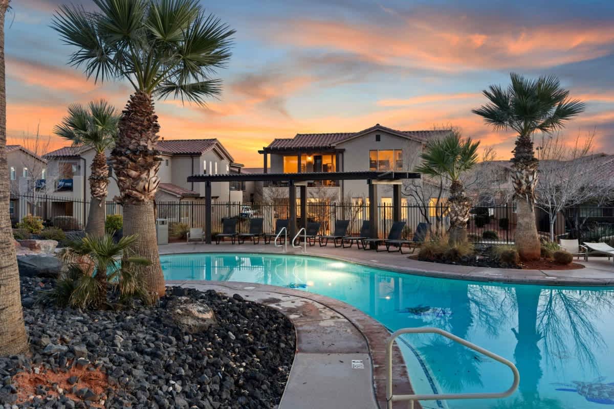 A look at this home from the pool area