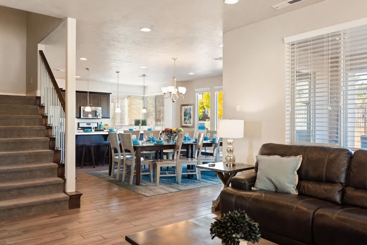 Living room open to kitchen great for being together