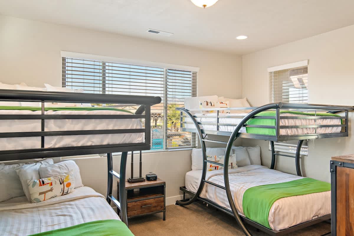 Bedroom 4 on 2nd floor with 2 full over full bunk beds