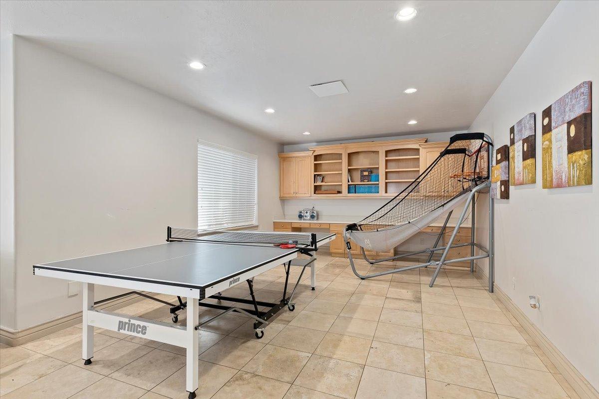 Game room next to theater