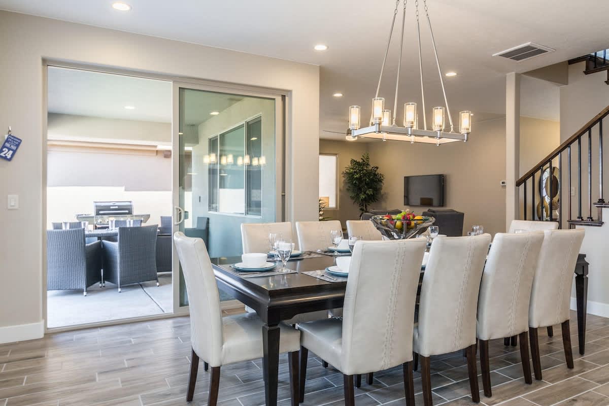 10 person dining table, additional seating on the outdoor patio