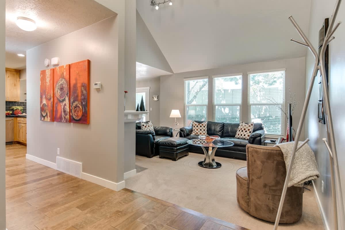 Open concept family room and kitchen