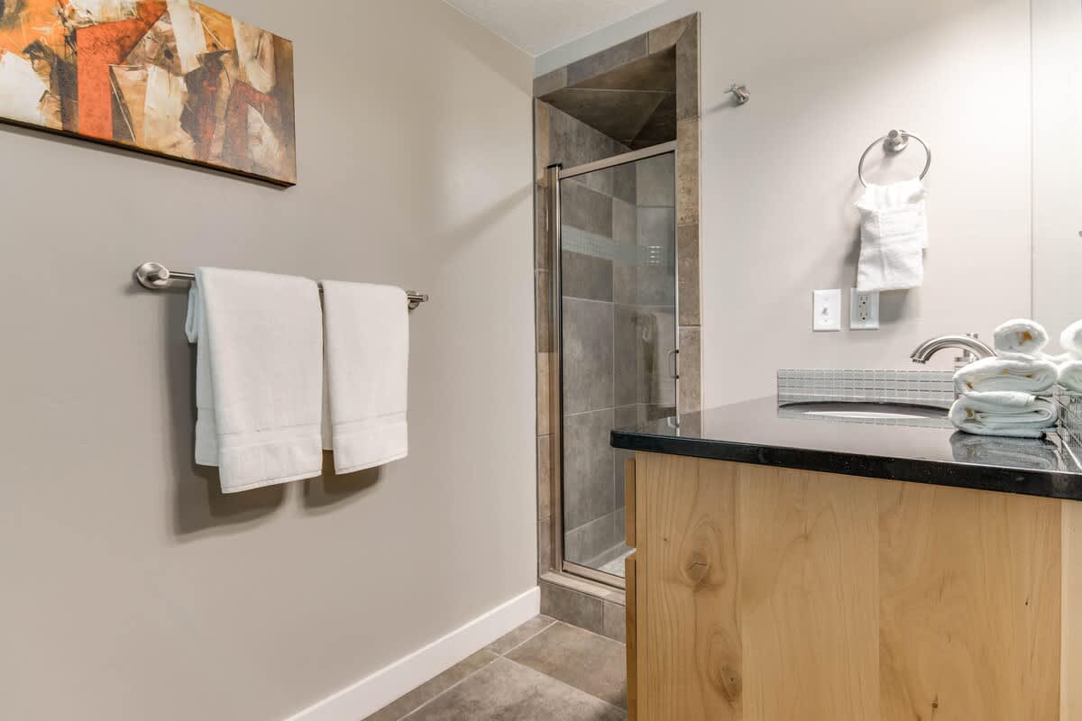 Basement bathroom with shower