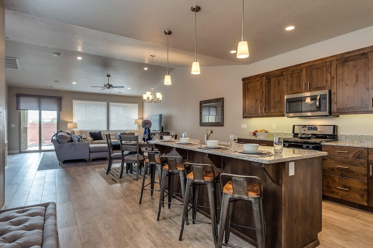 Gorgeous open concept kitchen with bar seating for 4