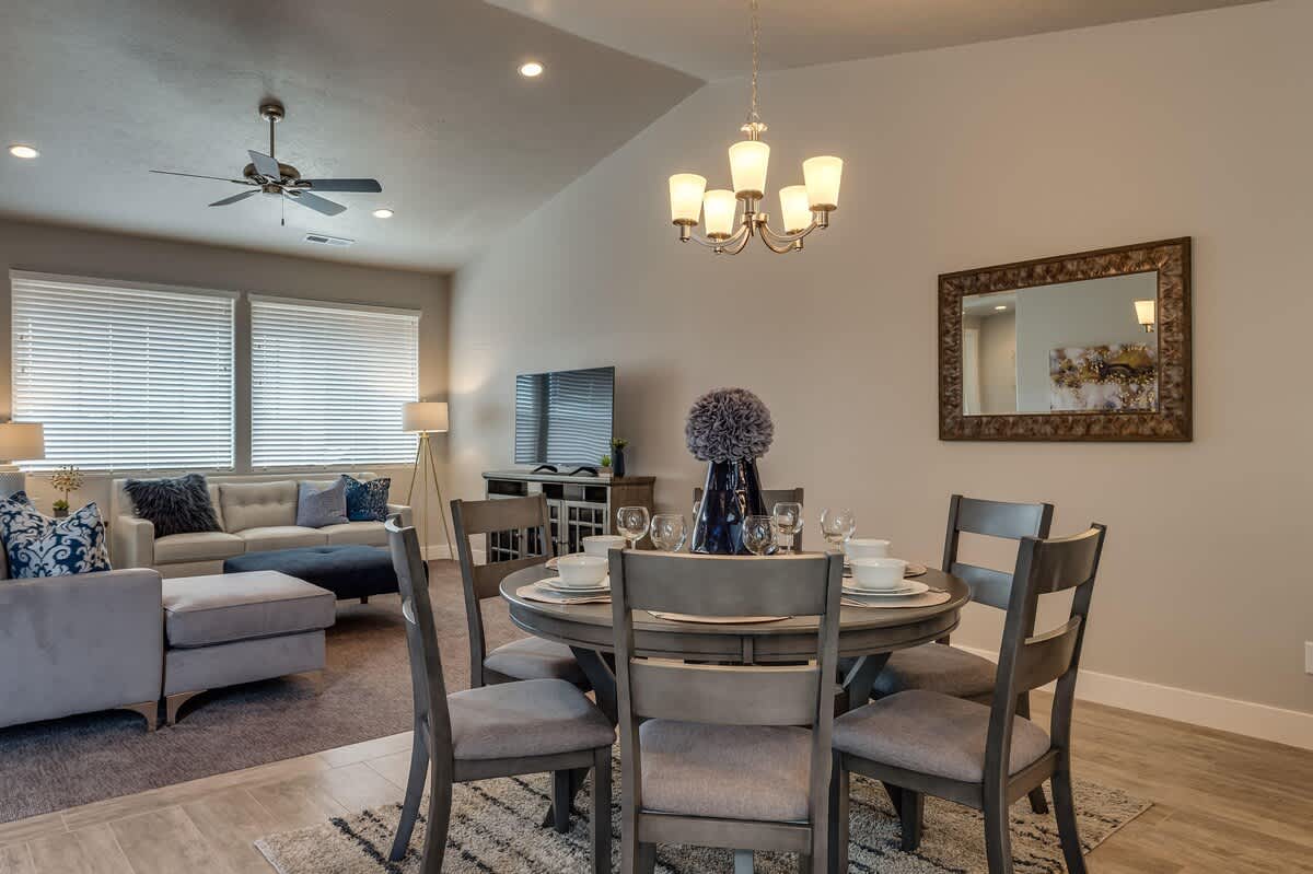 Open dining area and family room