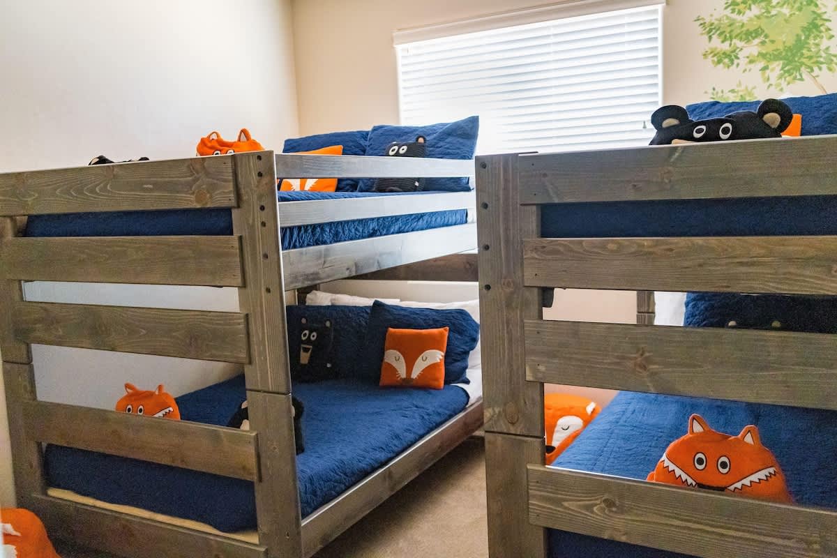 Bedroom 3 with one full/full and one twin/twin bunk bed