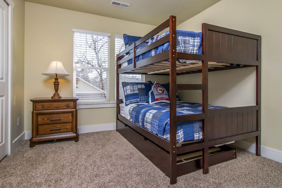 Full-size bunk bed with a twin trundle