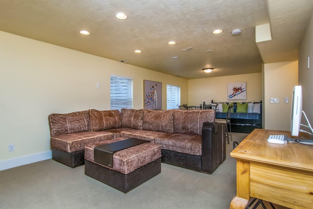 Sectional sofa seating and an Xbox