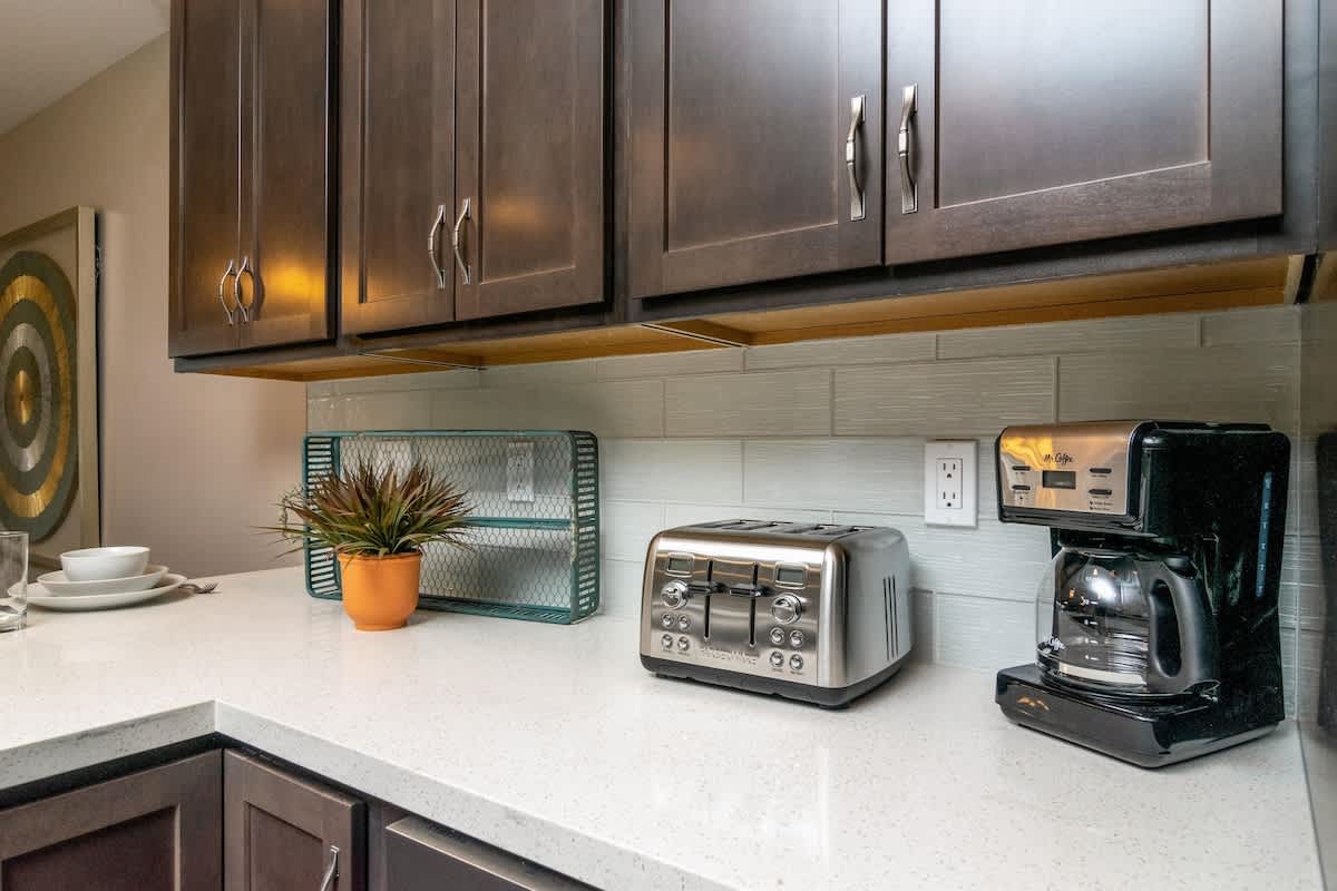 Toaster and coffee maker provided