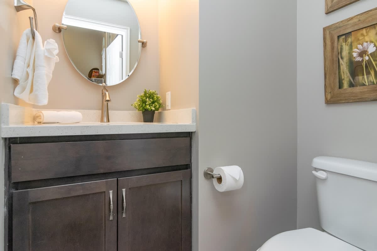 Half bath on main level off kitchen area