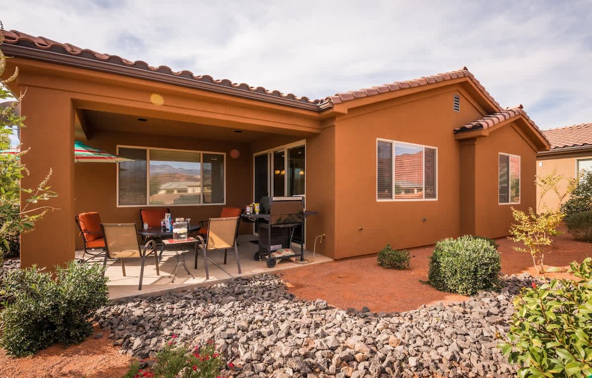 Covered patio off the kitchen