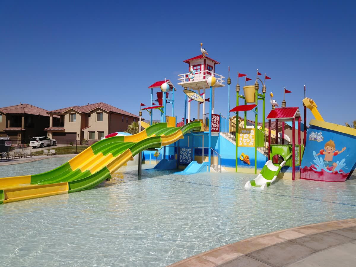 Enjoy water slides and lazy river in private water park