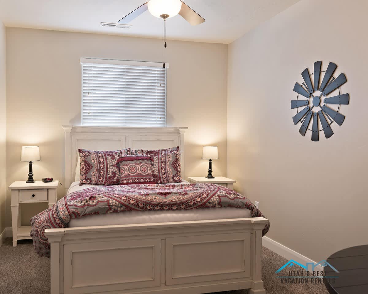 Master bedroom 4 upstairs with queen bed