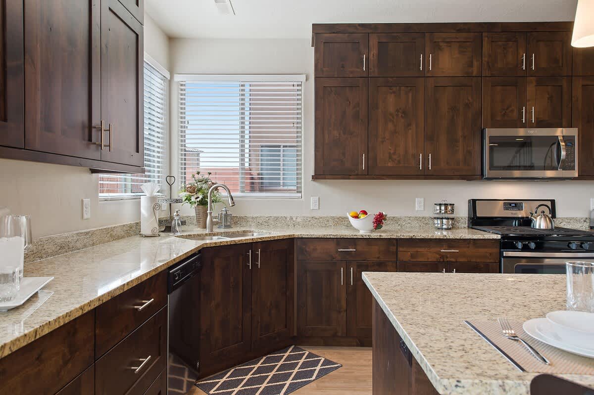 Kitchen is stocked with everything you need to prepare meals