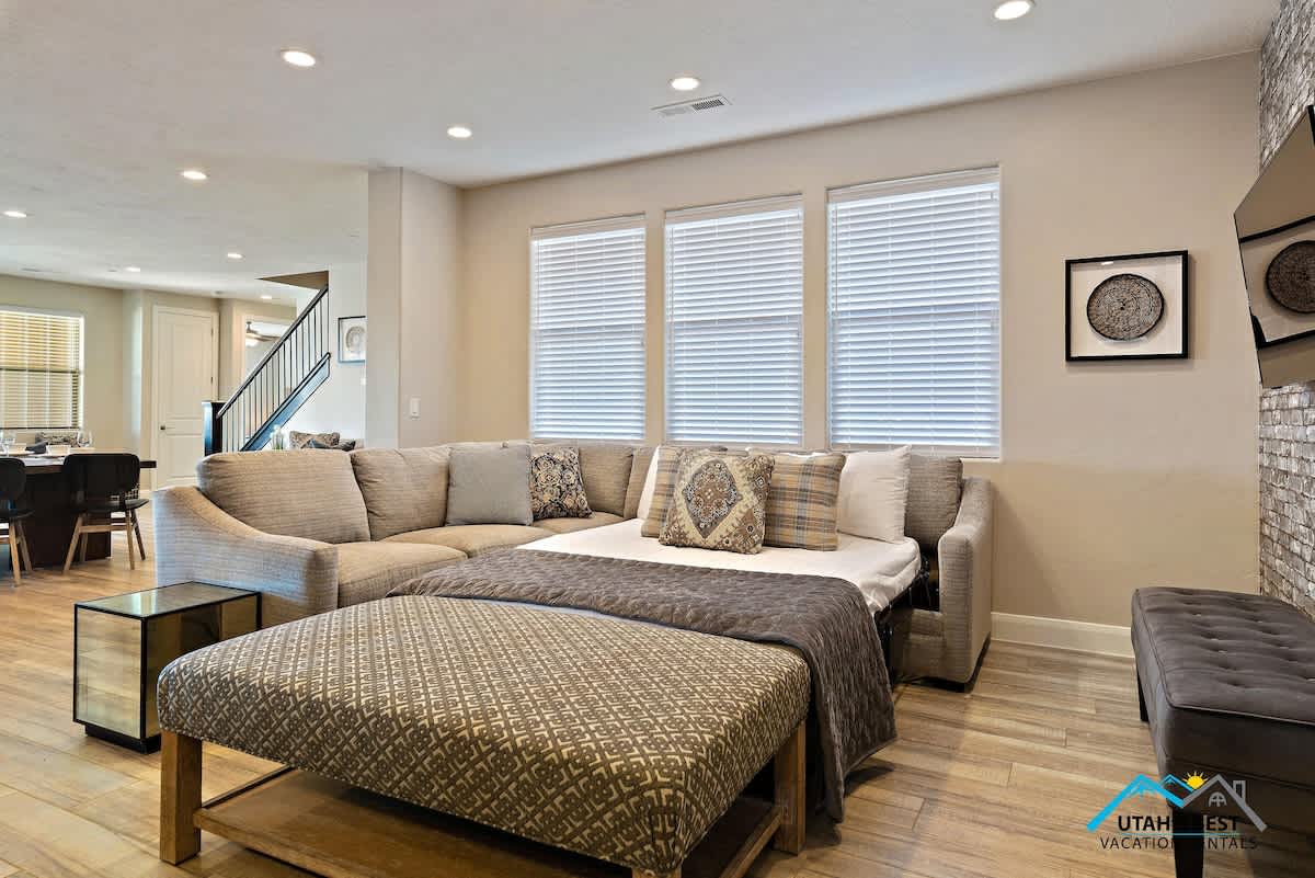 Queen sofa sleeper in the main level living room