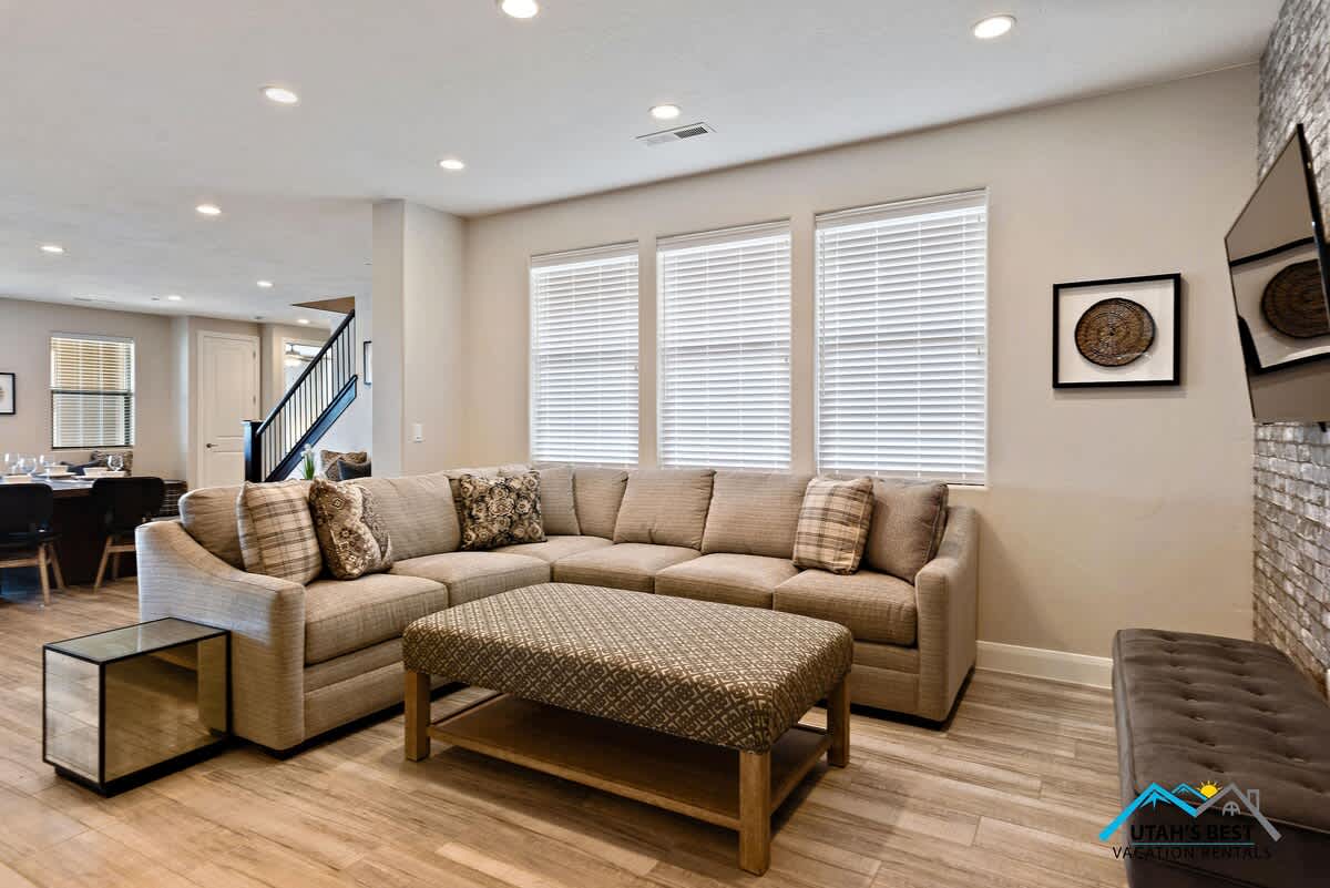 Sitting area off the kitchen with a TV