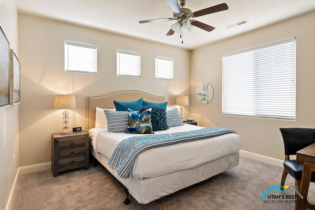 1 of 7 king master bedrooms with a private bathroom and TV