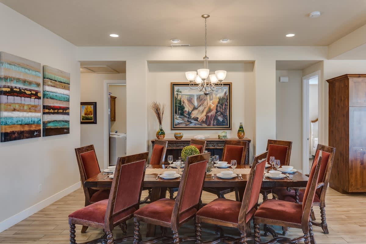 area with gorgeous table perfect for meetings or families