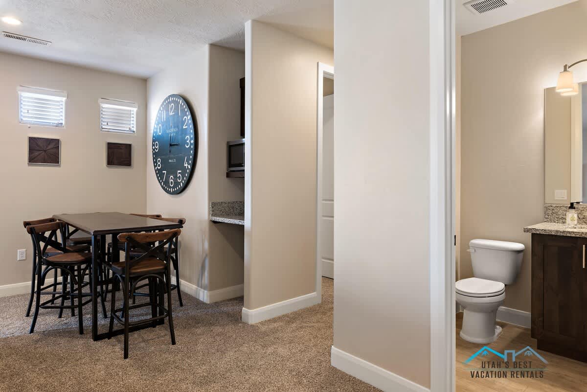 half bathroom off the upstairs family room