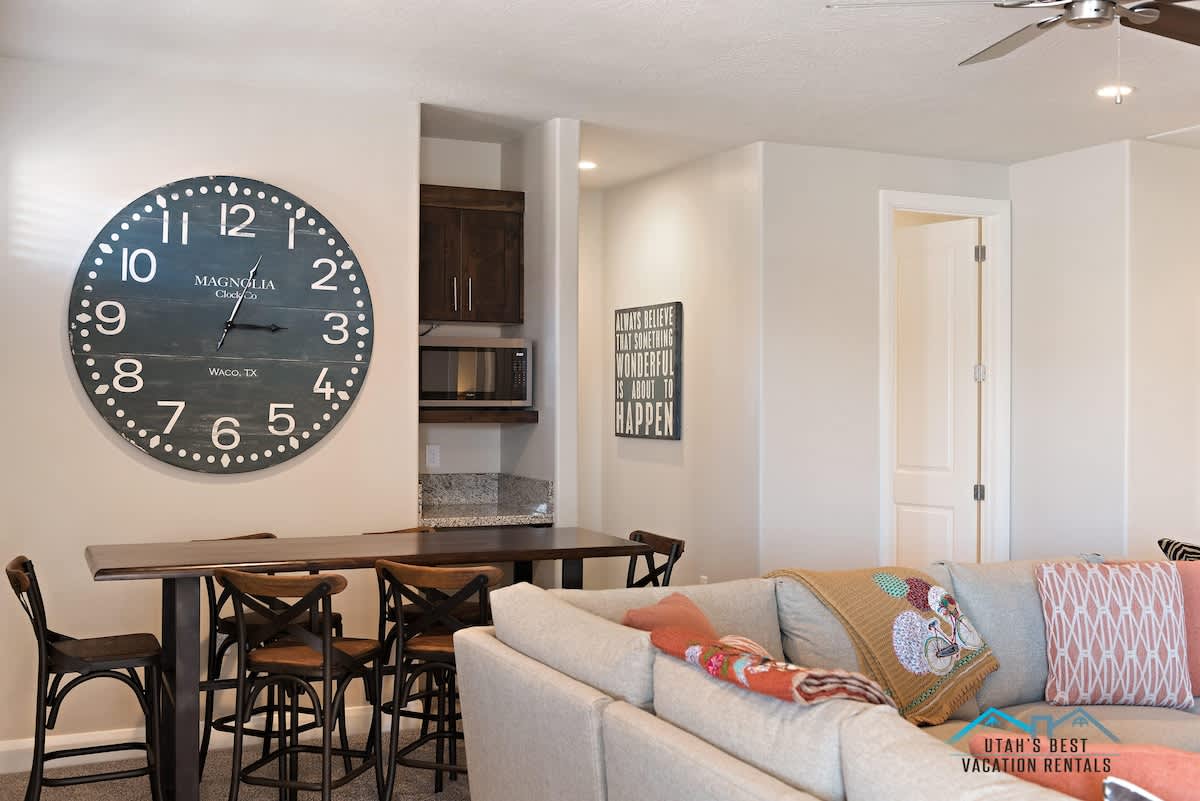  Upstairs family room with table seating for games