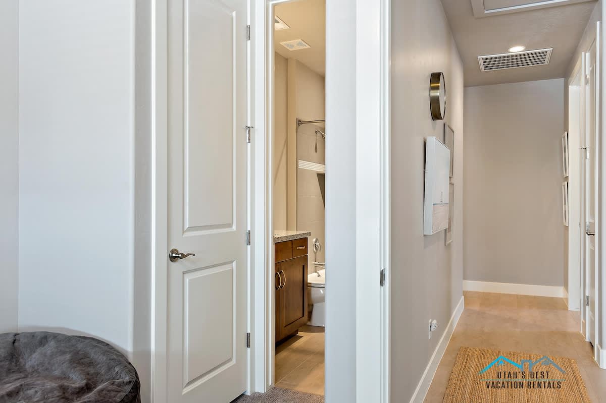 Hallway and bathroom for bunk room 2
