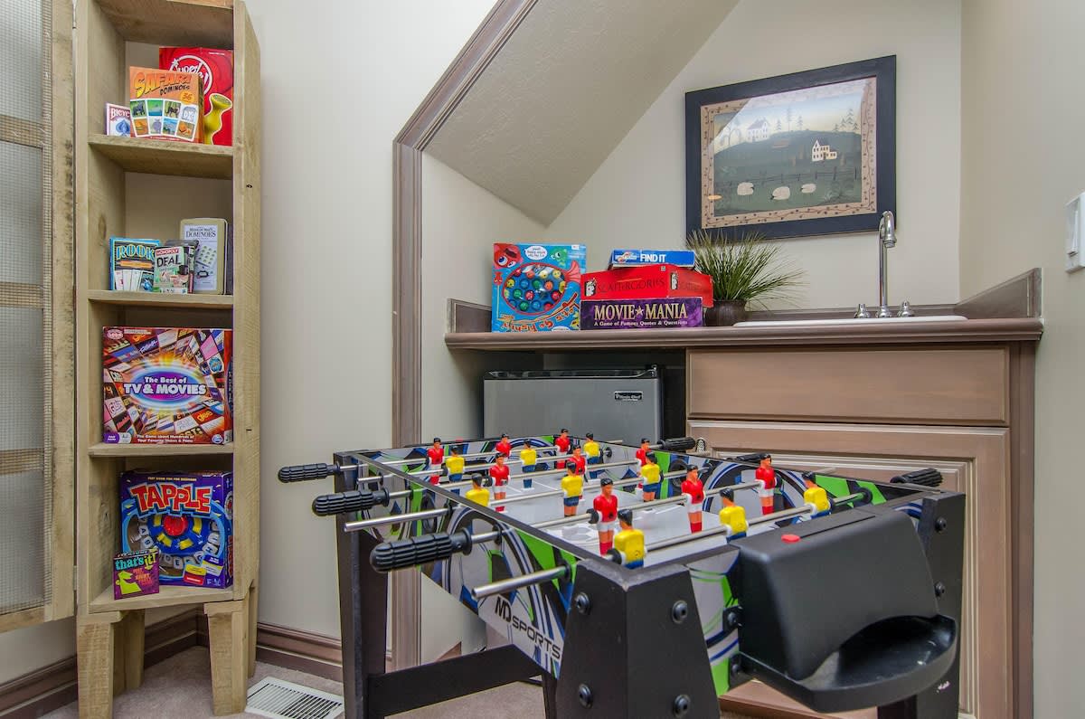 Gaming area with tons of entertainment and board games