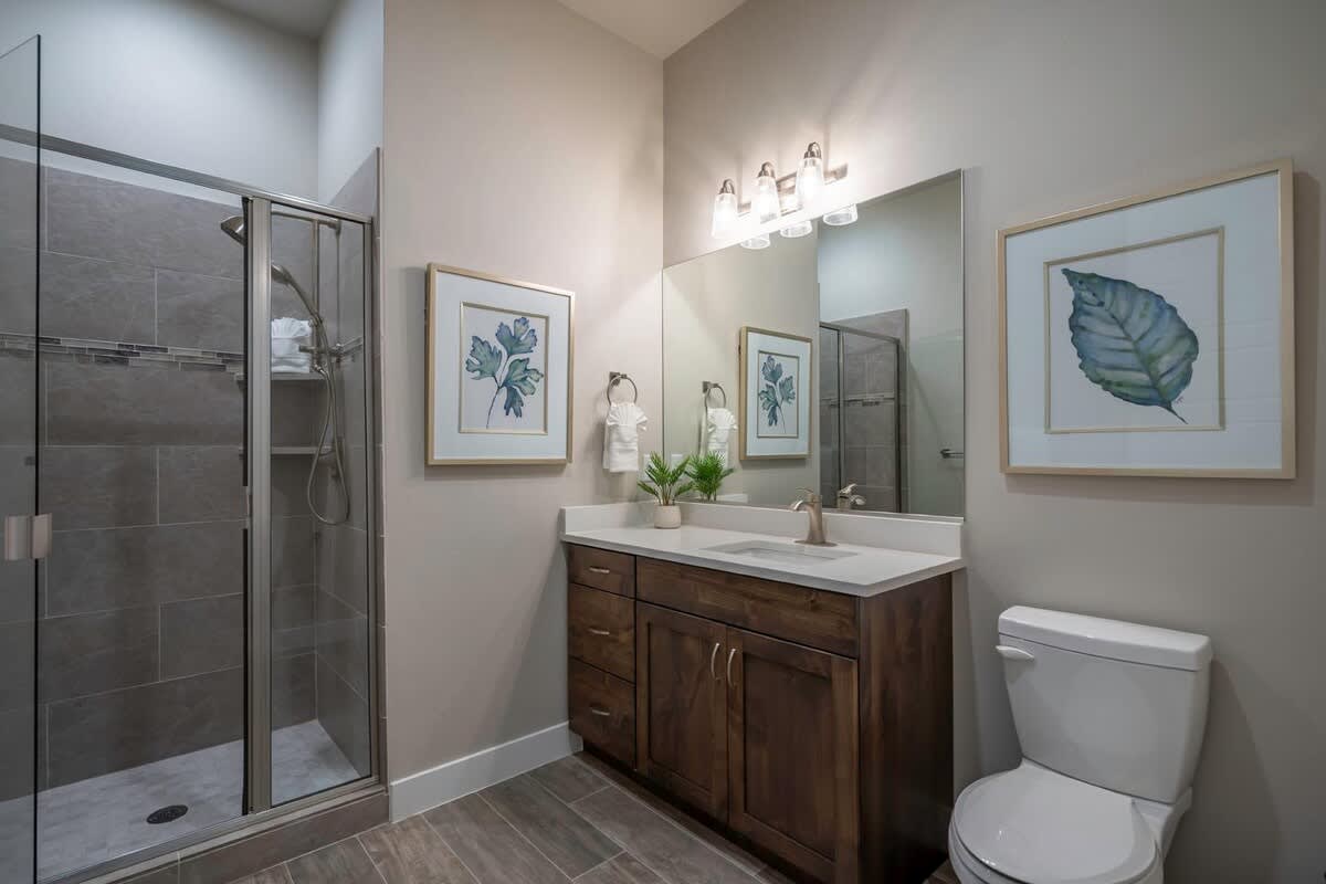 Bathroom with walk-in shower