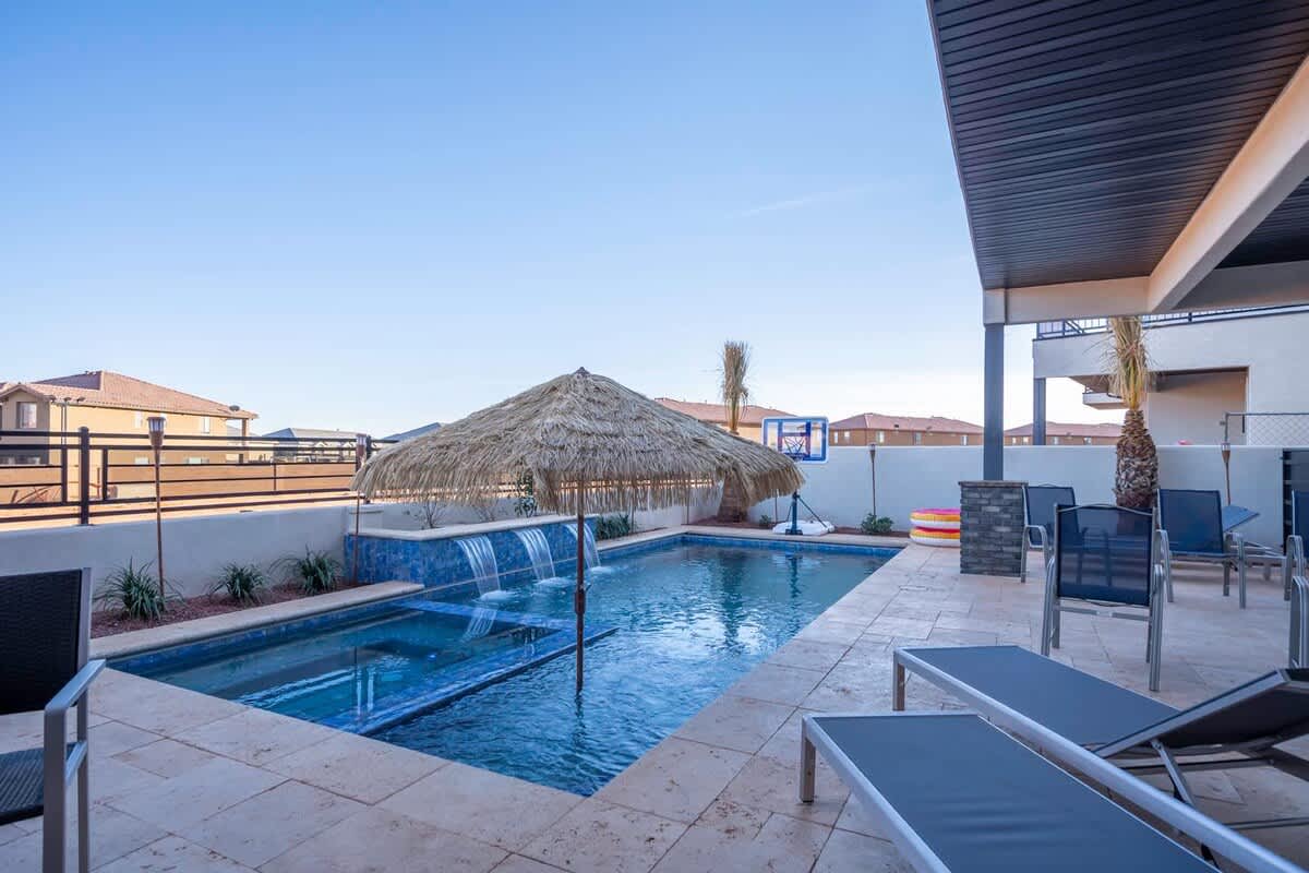 Enjoy a beautiful private pool and hot tub