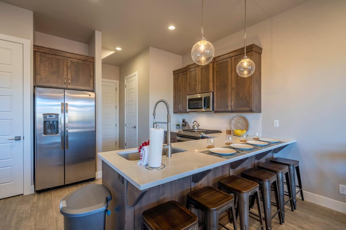 Kitchen and bar for additional seating